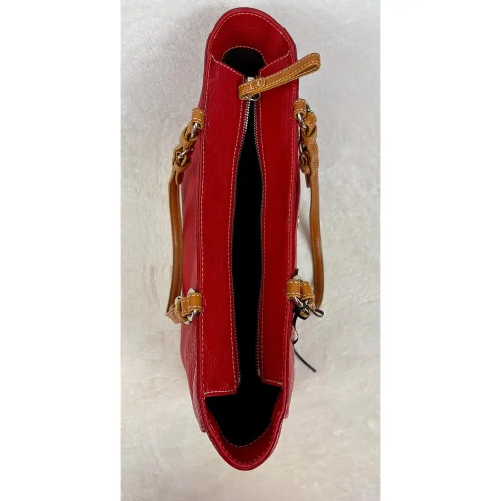 Coach Y2K Chelsea Red Pebbled Leather Shoulder Tote